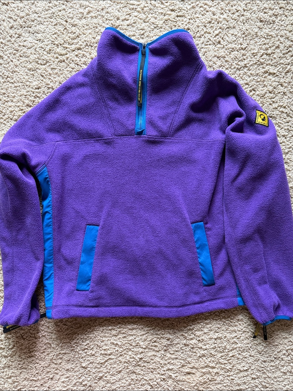 Outdoor Afro x REI Co-op quarter zip Purple Fleece Pullover with Blue Accents